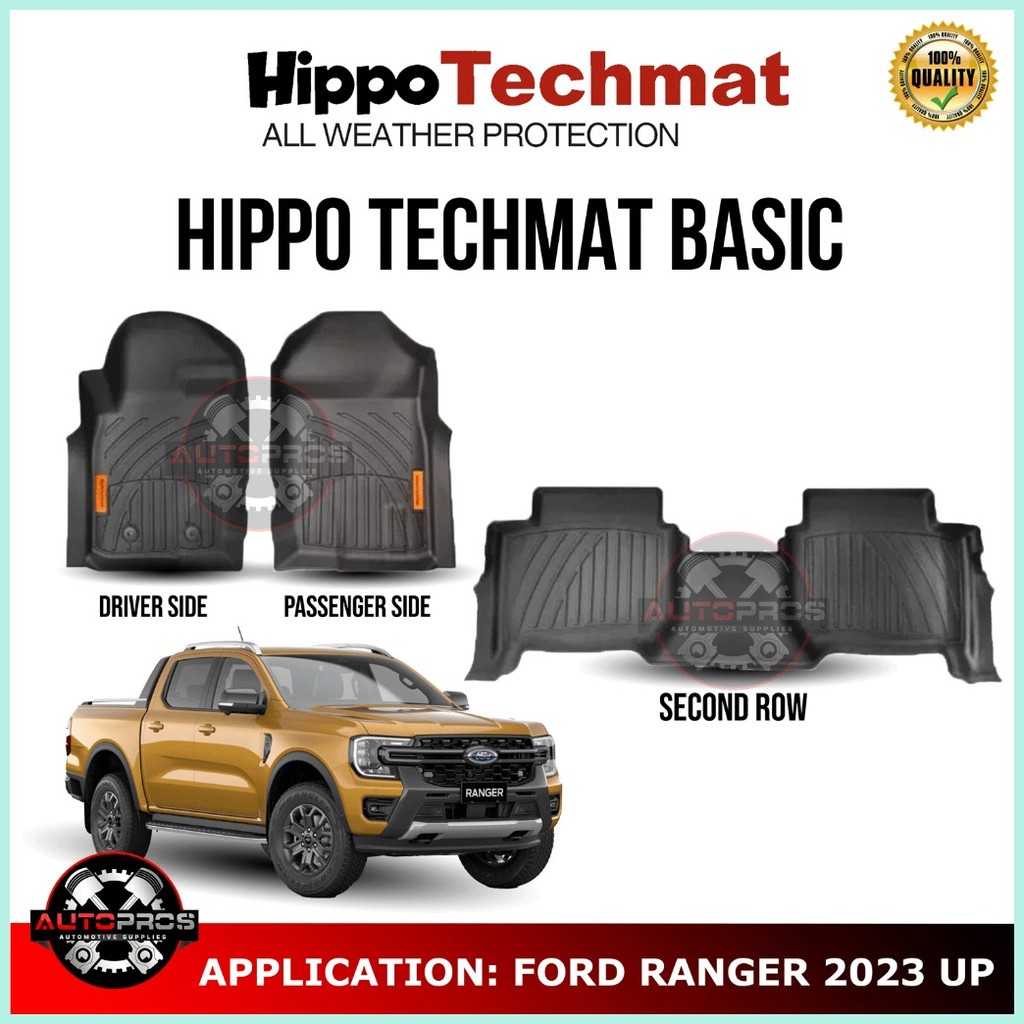 Hippo Techmat Deep Dish Matting for Ford Ranger Raptor / Wildtrak 2012 ...