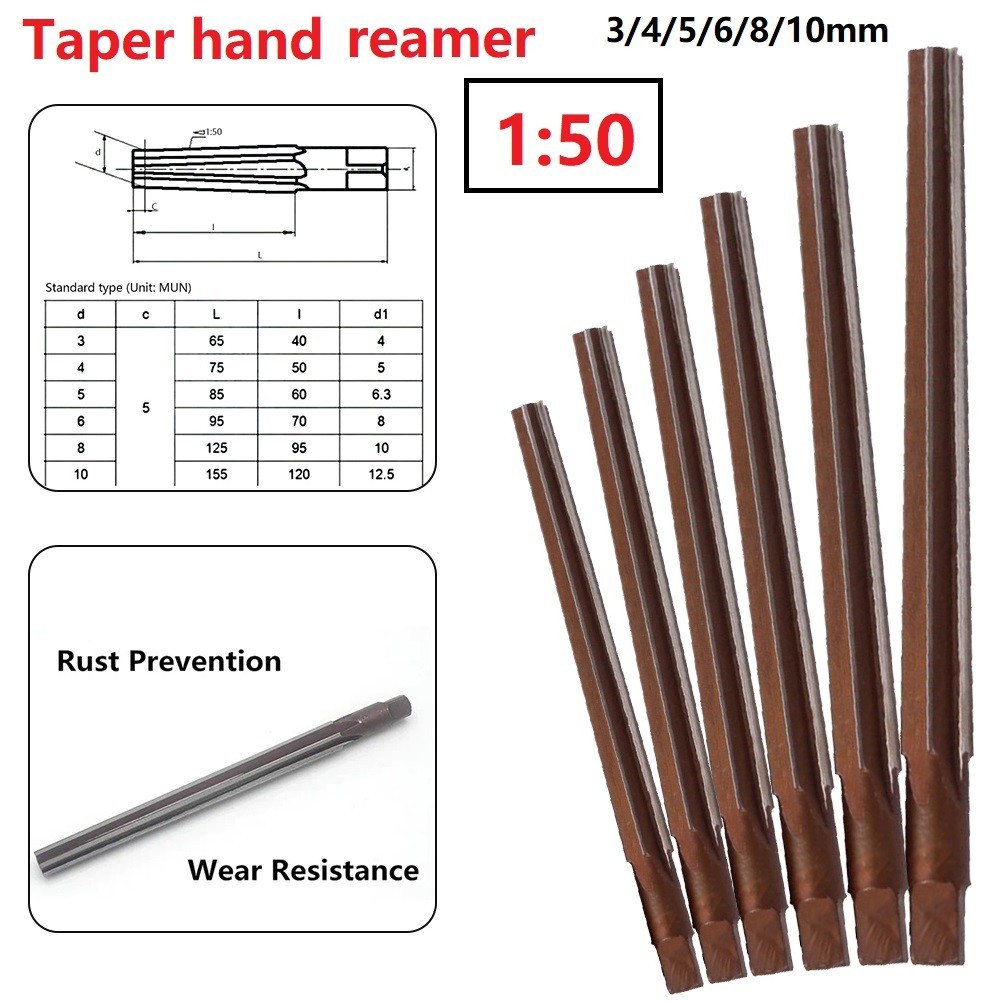 【ROLADY】1:50 Conical Degree Manual Pin Taper Shank Hand Reamer 3/4/5/6 ...