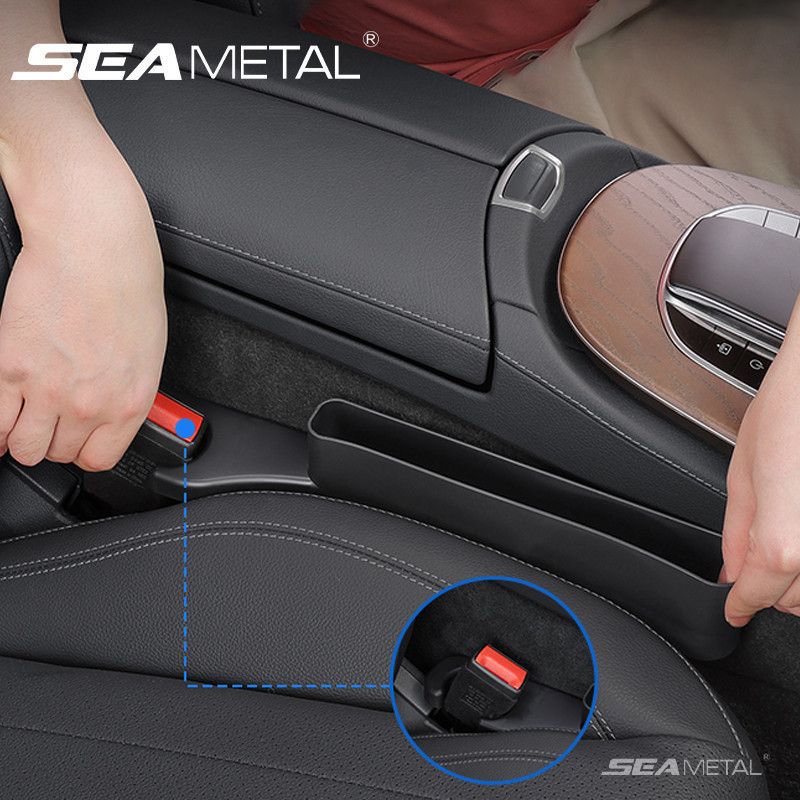 2 Universal Car Seat Gap Fillers - Anti-Drop Strip - Black PU - Easy Install