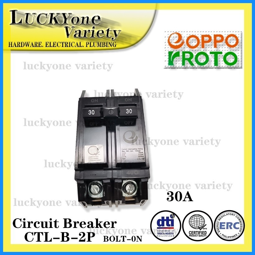 2 Pole Bolton Circuit Breaker 15A / 20A / 30A / 40A / 60A / 100A CTLB