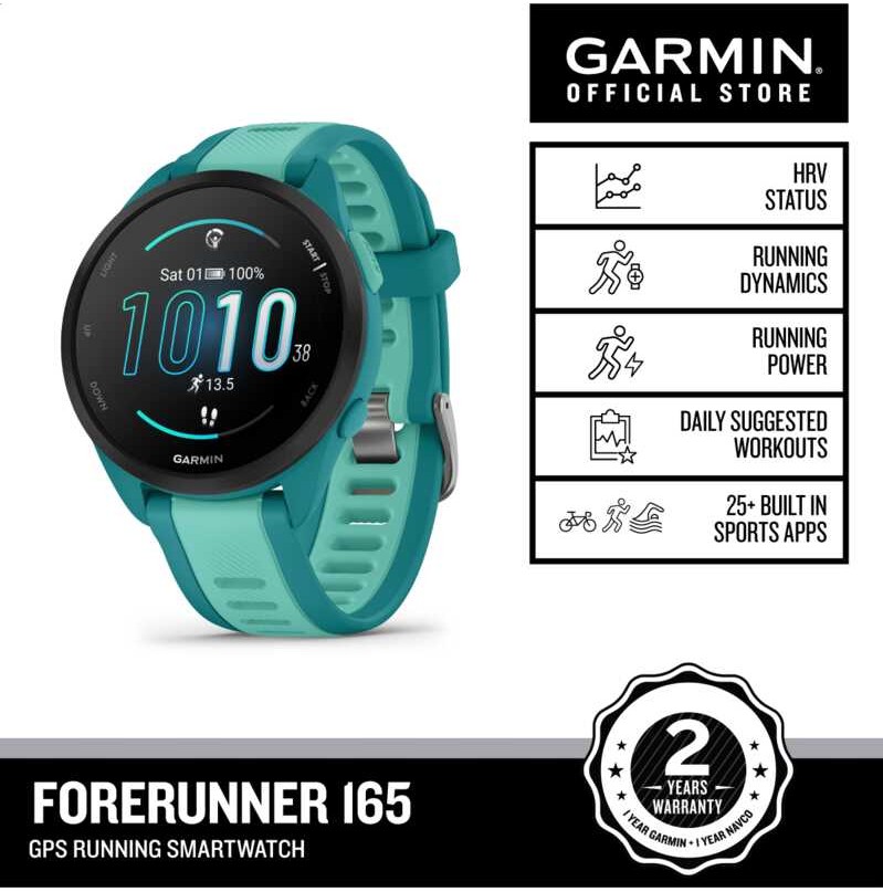 LY GArmin Forerunner 165 MuSic, Running FieSS, GPS Wifi SmArtwAtcH, For ...