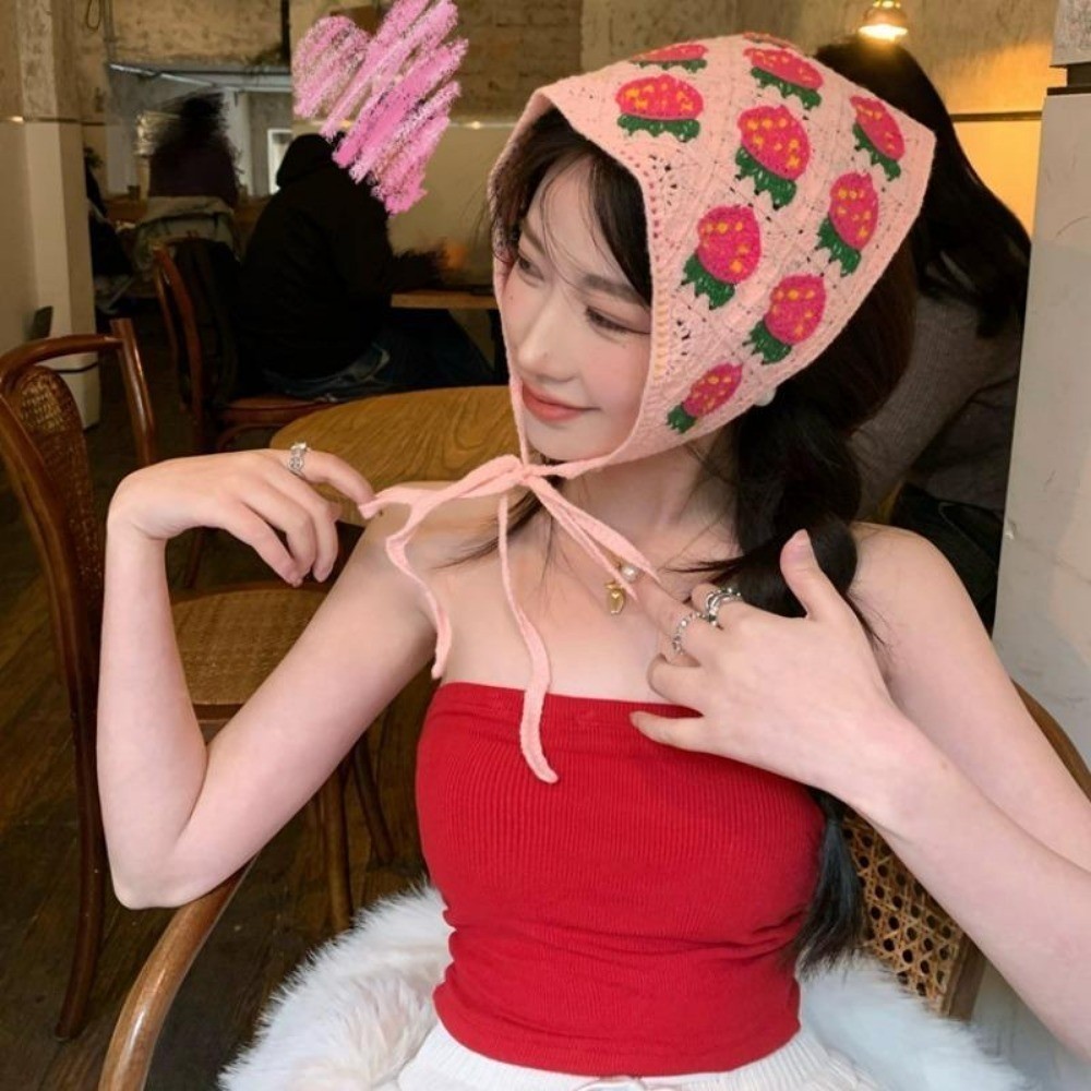Beautiful Colorful Hollow Weaving Triangle Turban Head Cotton Hair ...