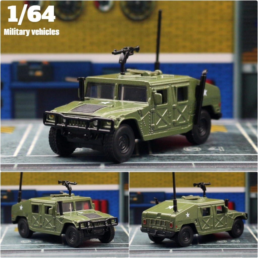 1/64 Hummer H1 Military Army Vehicle Miniature Model Zinc Alloy Free ...