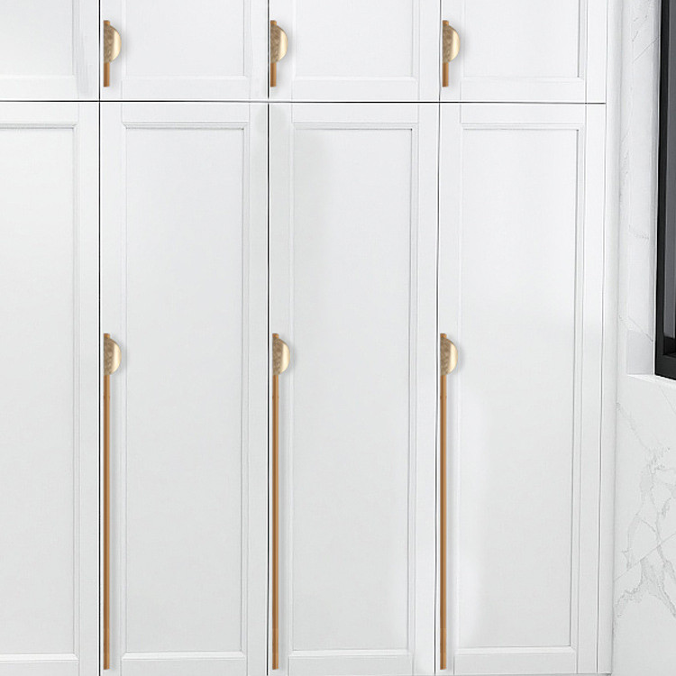 New Chinese Drawer Handle Extended Long Handle Gold Simple