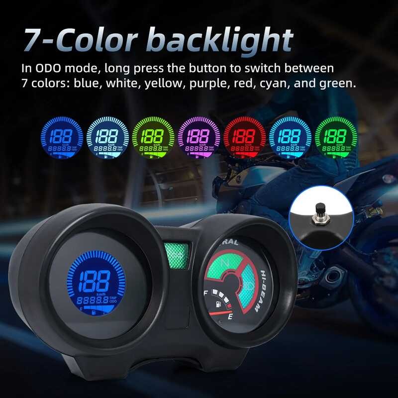 Mga Speedometer Gauge Digital LCD Digital Moto Dashboard Oil Level ...