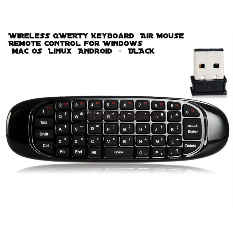 Portable Air Mouse With Keyboard wireless transmission USB receiver TV ...