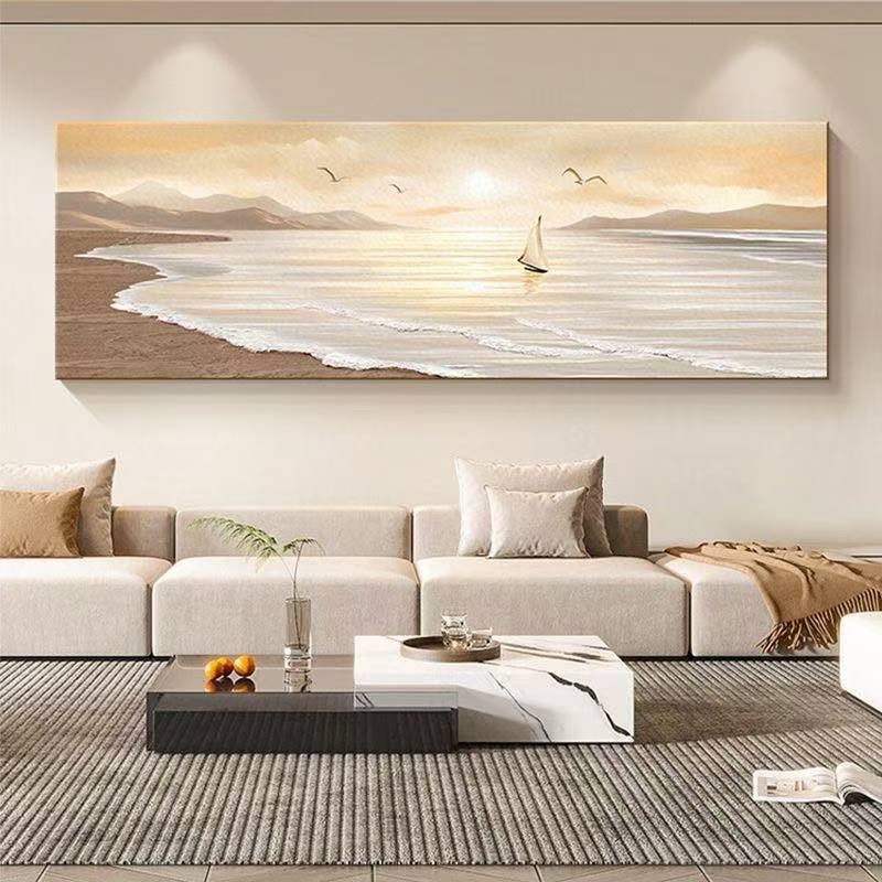 Modern Wall Art Canvas Painting Horizontal Hanging Mural for Living ...