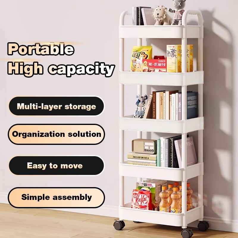 ♞Trolley Cart Organizer Moving Rack Bathroom Organizer Rack Kitchen ...