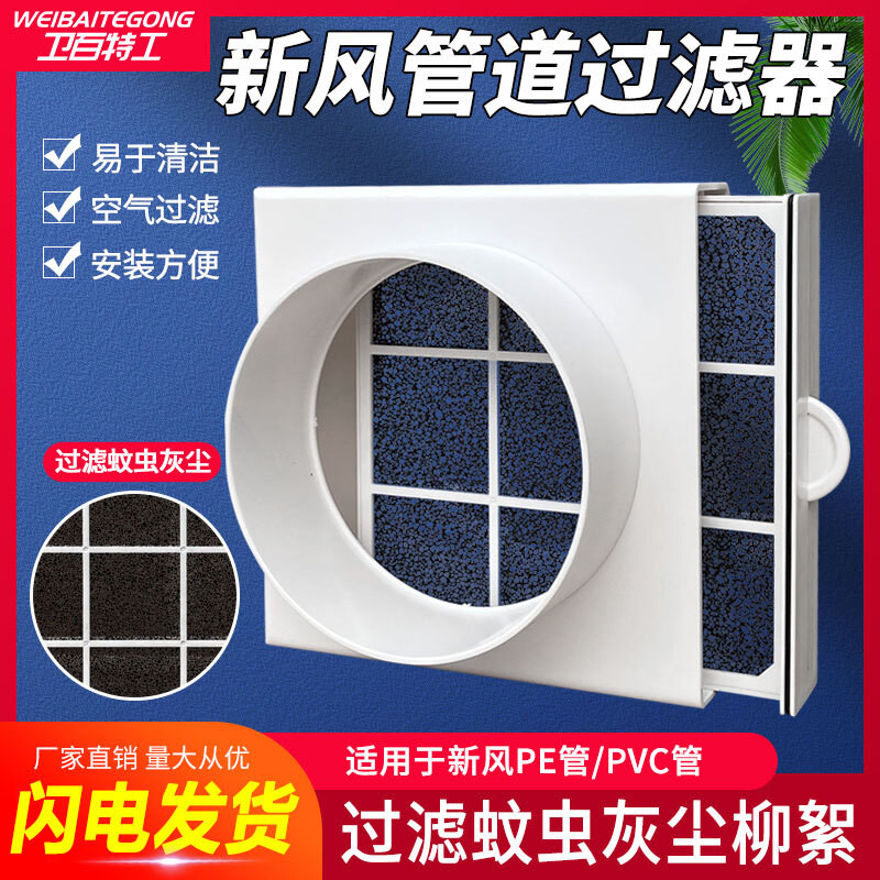 Exhaust filter screen, exhaust fan, fresh system duct, air filter ...
