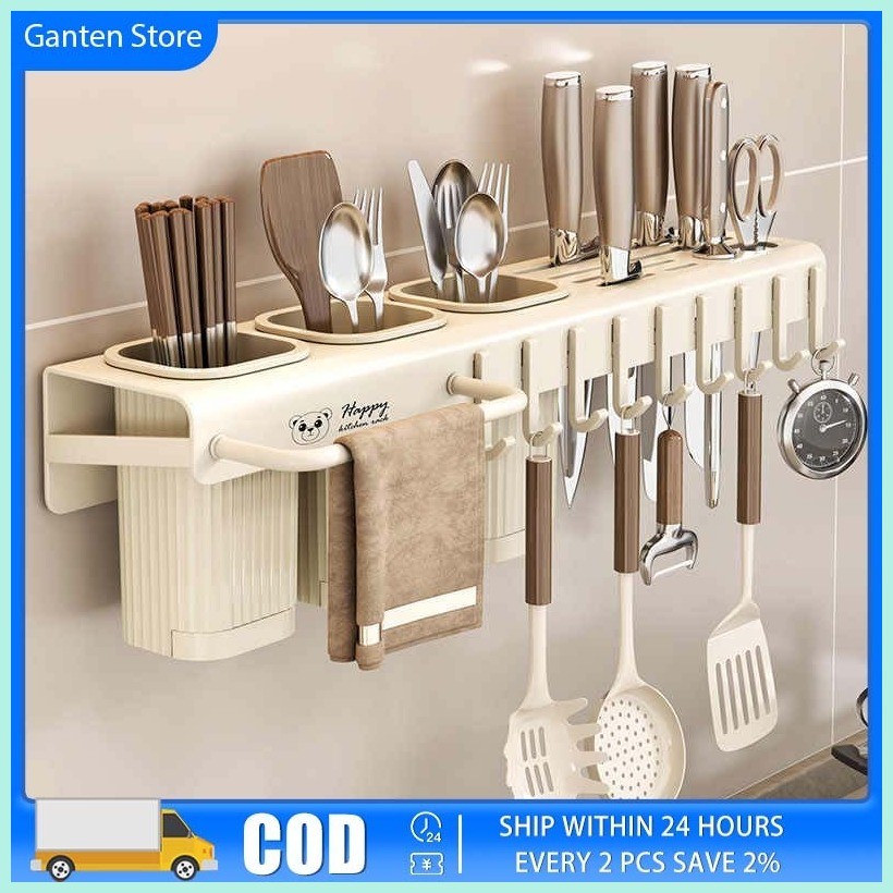 Wall Mount Knife Holder Knife Organizer Space Storage Rack Kitchen ...
