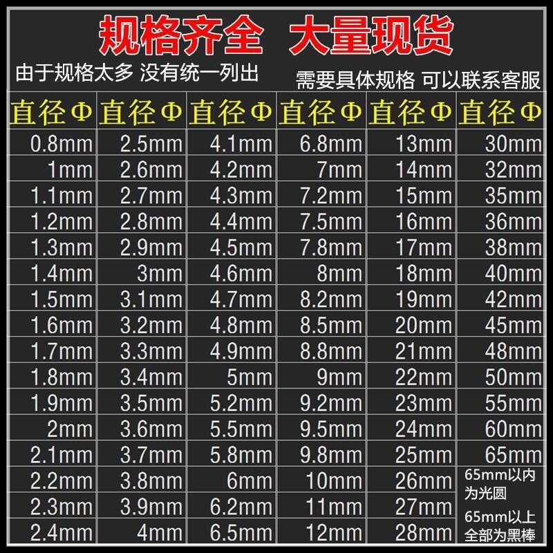 304 Solid Smooth Stainless Steel Black Straight Round Bar Rebar Zero ...