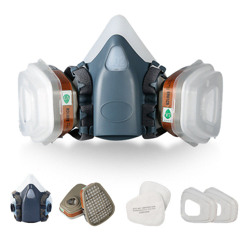Fast Shipping Half Face Respirator Mask with Safety Goggles Chemical ...