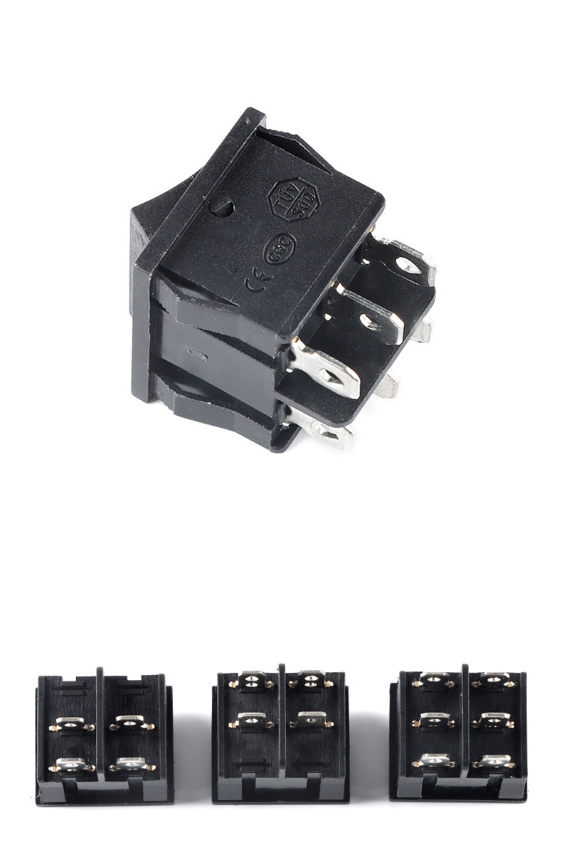 Mcxk-e KCD5 Rocker Switch Black/Red/Green 4/6 Pin 2/3 Gear 15A Silver ...