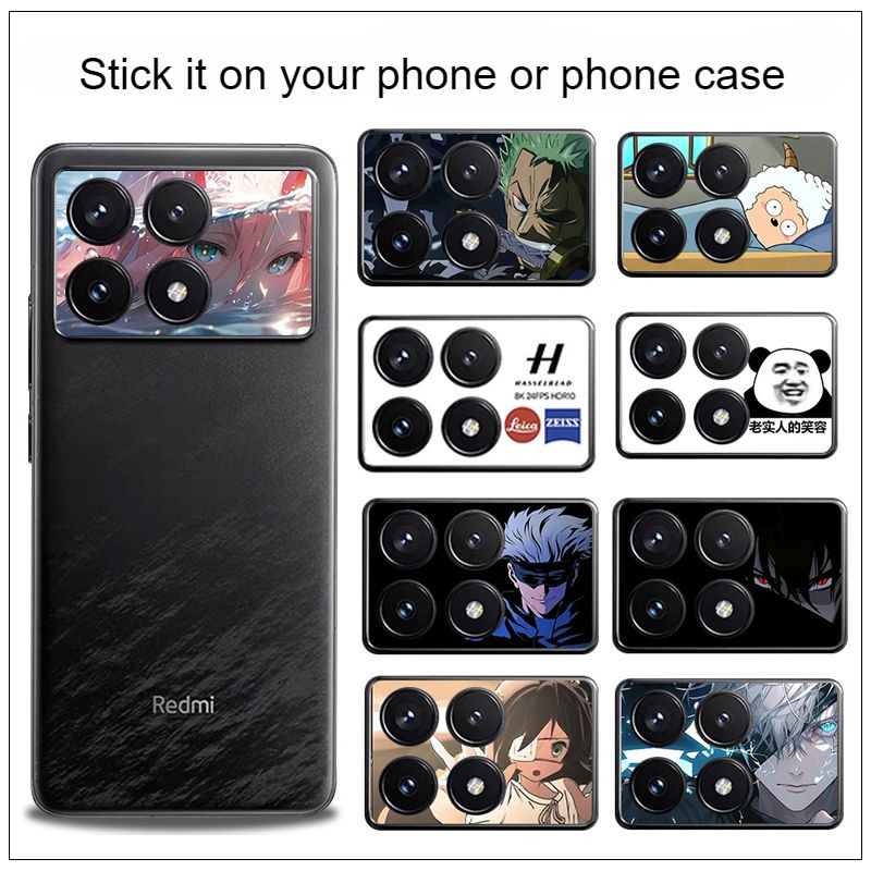 For POCO X6 Pro F6 Pro Fashion Trend Cartoon Anime Lens Sticker Camera