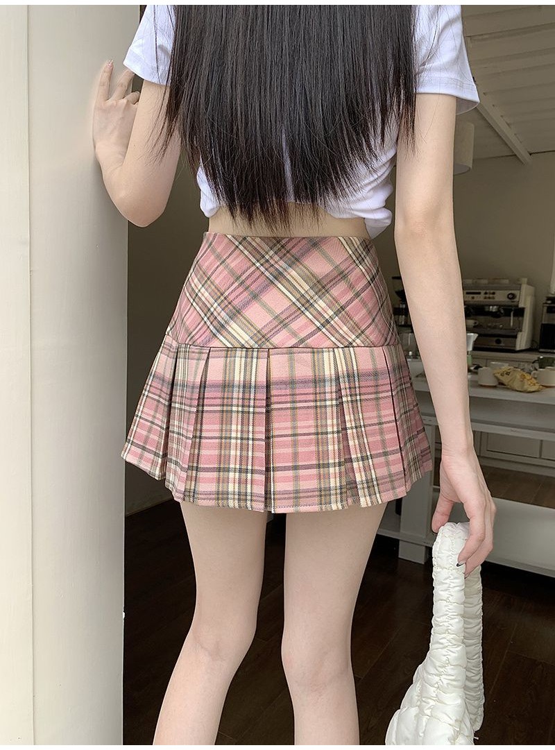 DAMENER Plaid Pleated Skirt Mini Palda For Women Party Skort With ...