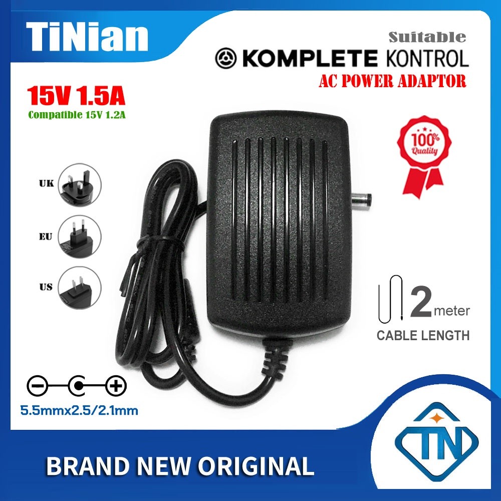15V 1.5A 1.2A AC DC Adapter for Native Instruments Komplete Kontrol S25 ...