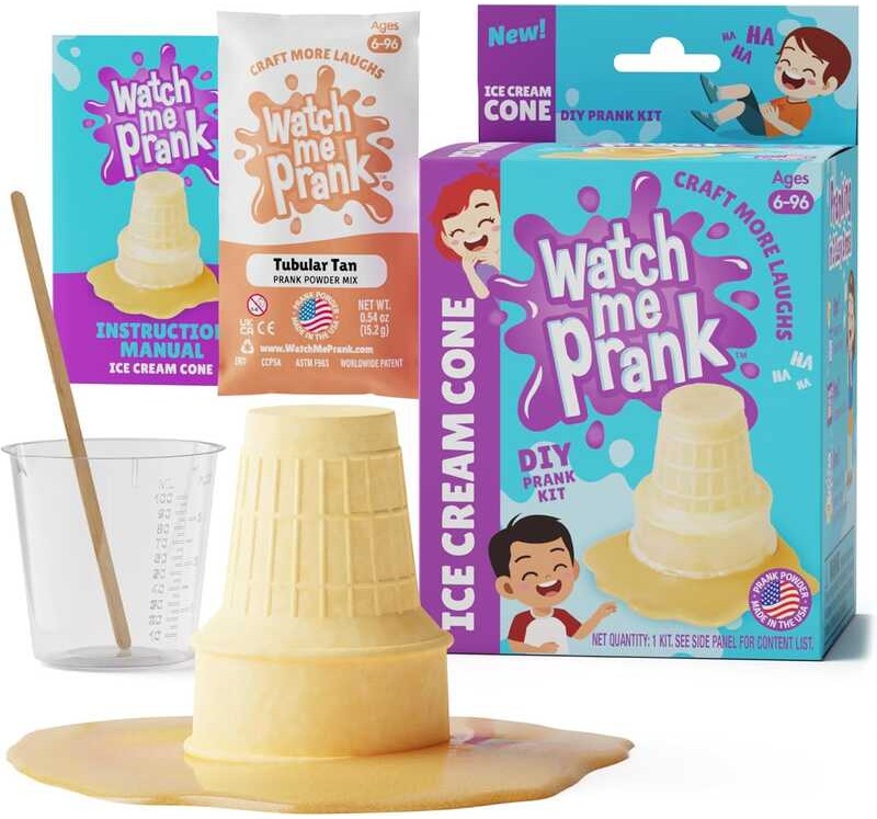 WOWMAZING WatchMePrank DIY Cone Novelty Gifts Kit Food Prank Toys Fake ...