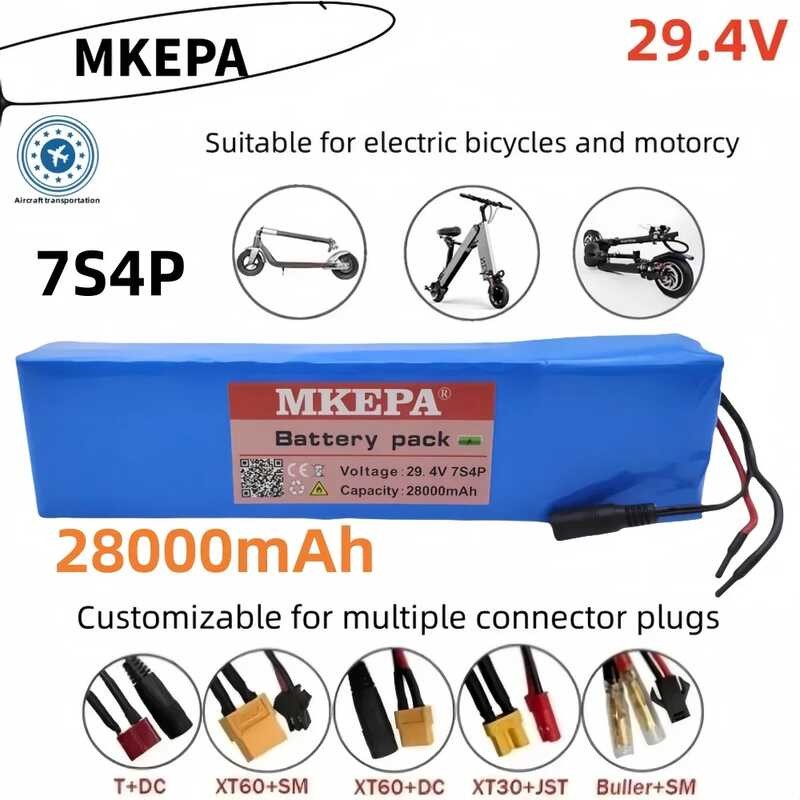 24V 7S4p 18650 28000Mah Rechargeable Lithium Ion Battery Pack 29.4V For