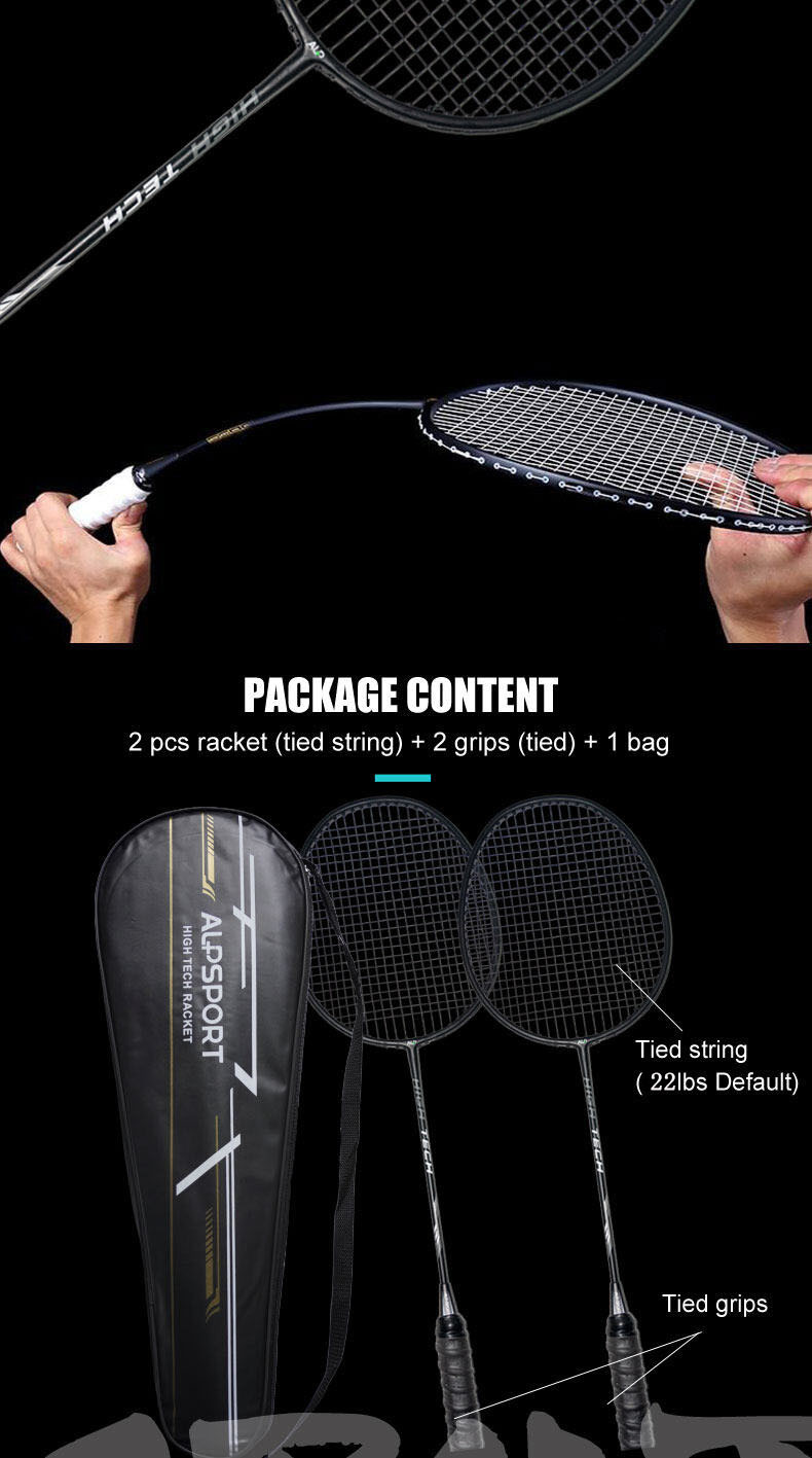 ALPSPORT RR Badminton Racket 4U G5 Max22LBS Original Design Full Carbon ...