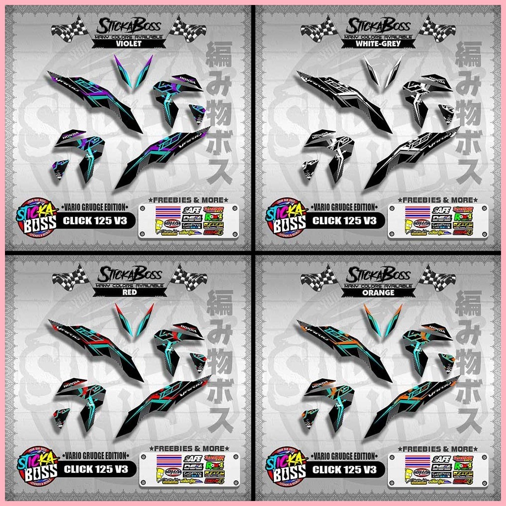 CLICK 125 V3 DECALS ( VARIO GRUDGE EDITION )【WITH FREEBIES】 | Shopee ...