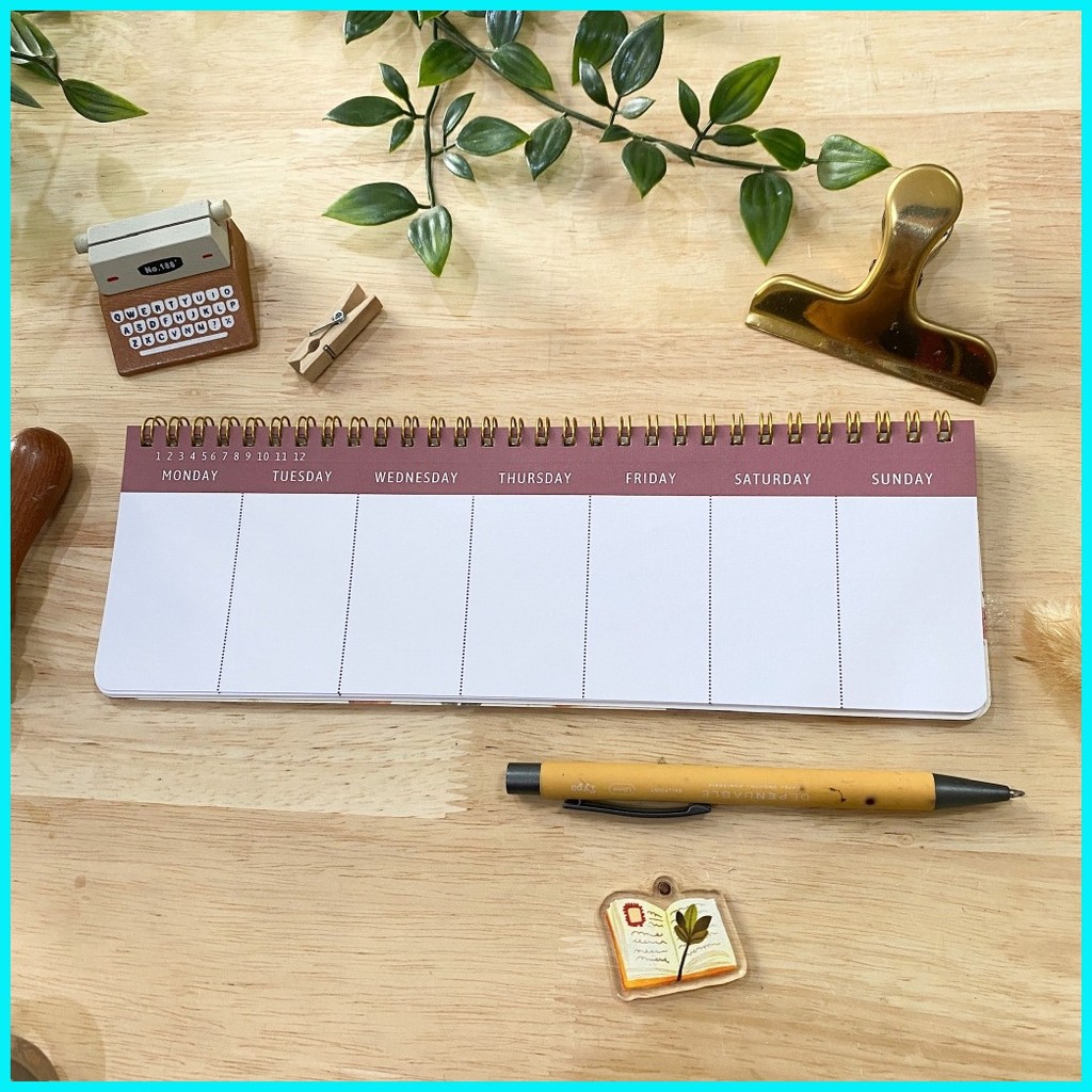 Spring Floral Desk Weekly Schedule Book, Cozy Desk Weekly Schedule Book ...