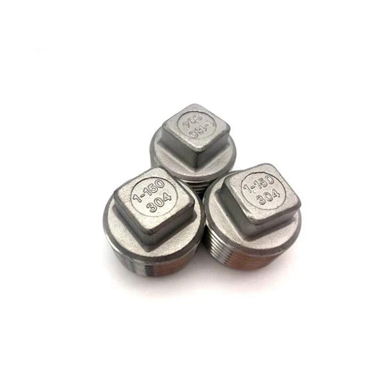 304 Stainless Steel NPT Male Square Plug 1/8''–2'' DN6–DN50 Water Pipe ...