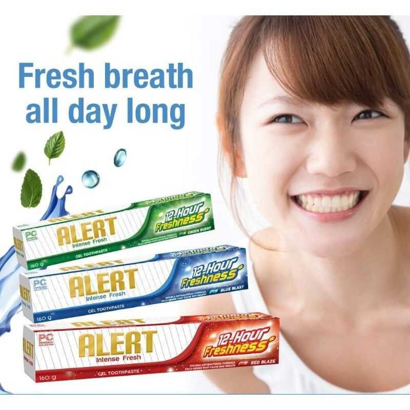 COD 2024 PC ALERT INTENSE FRESH GEL TOOTHPASE 160GMS (pulang kulay ...