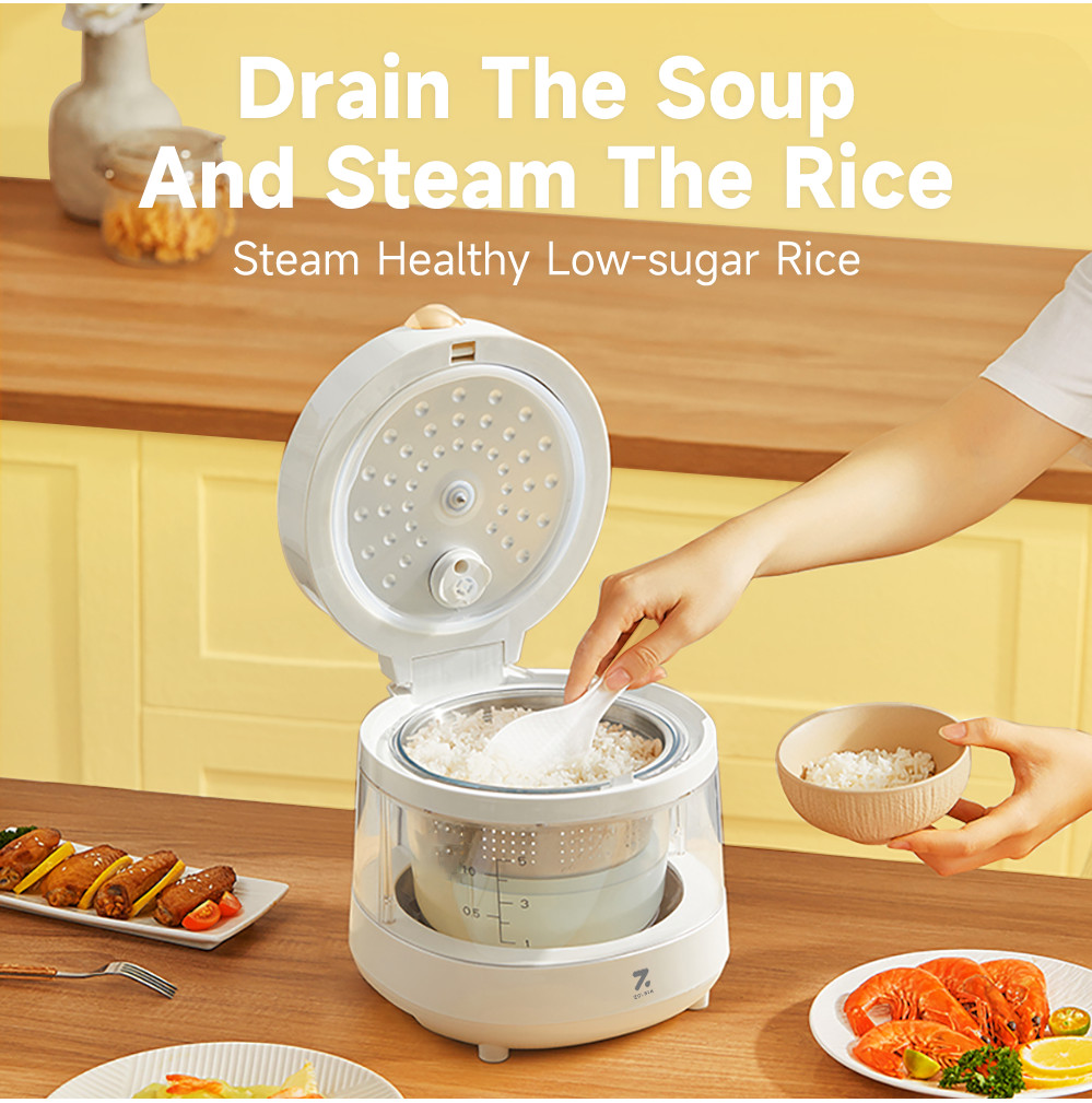 ZOLELE Visual Low Sugar Rice Cooker 8 Customized Functions LCD Display ...