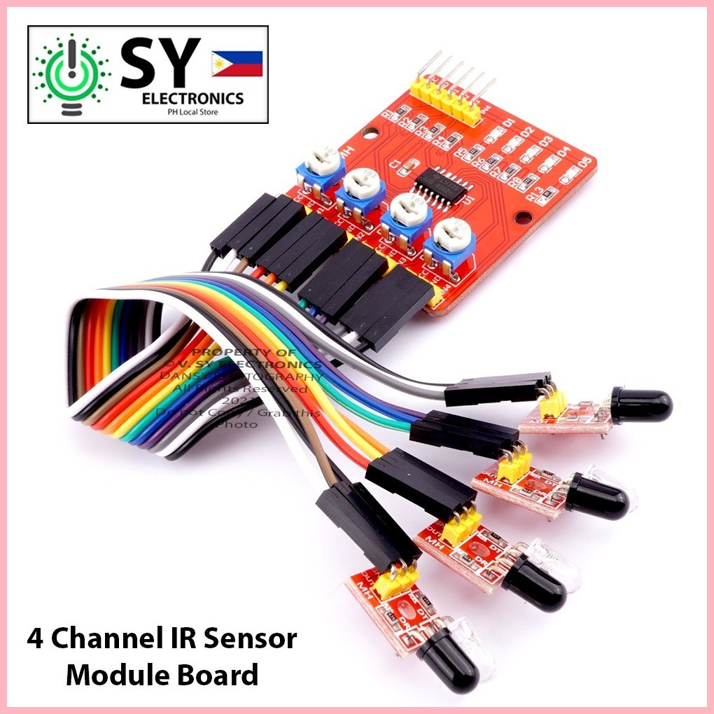 ⭐ ♧ 4 Channel Infrared IR Obstacle Object Avoidance Detector Tracking ...