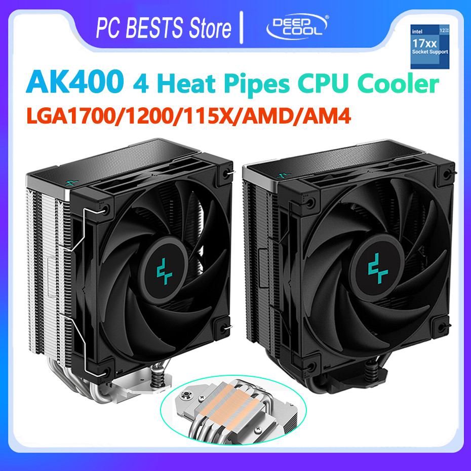 Deepcool Ak400 White Radiator 4 Heat Pipes CPU Cooler Quiet FDB Desktop ...