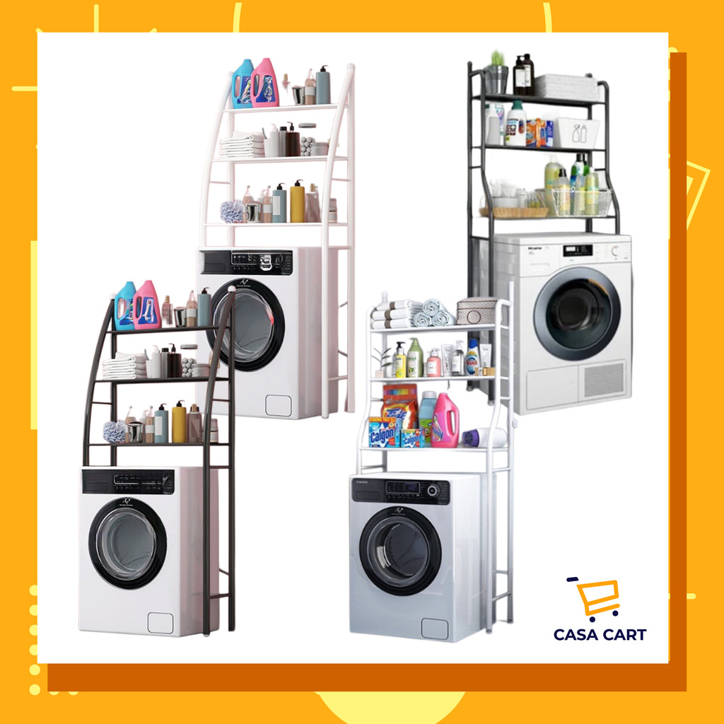 MESIN CASA CART 3 Layers Toilet Washing Machine Rack Bathroom Kitchen ...