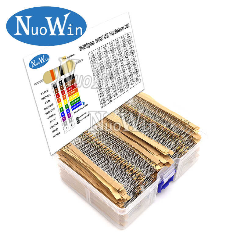 3120 metal film resistors 156 values 1ohm 10 1 4w 1