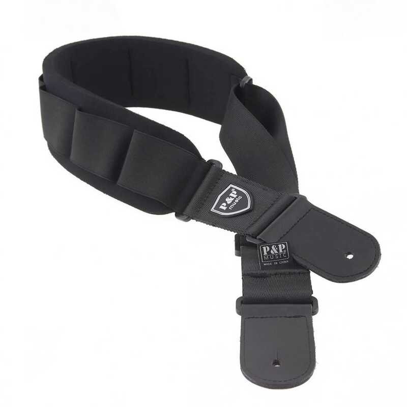 Adjustable Ang Guitar Strap Genuine Leather End Widened Foam Shoulder