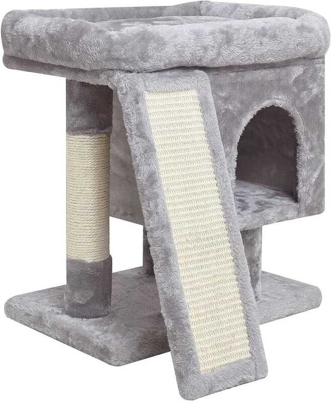 SYANDY Small Tree Indoor Cat Tower Scratching Post, Modern Activity