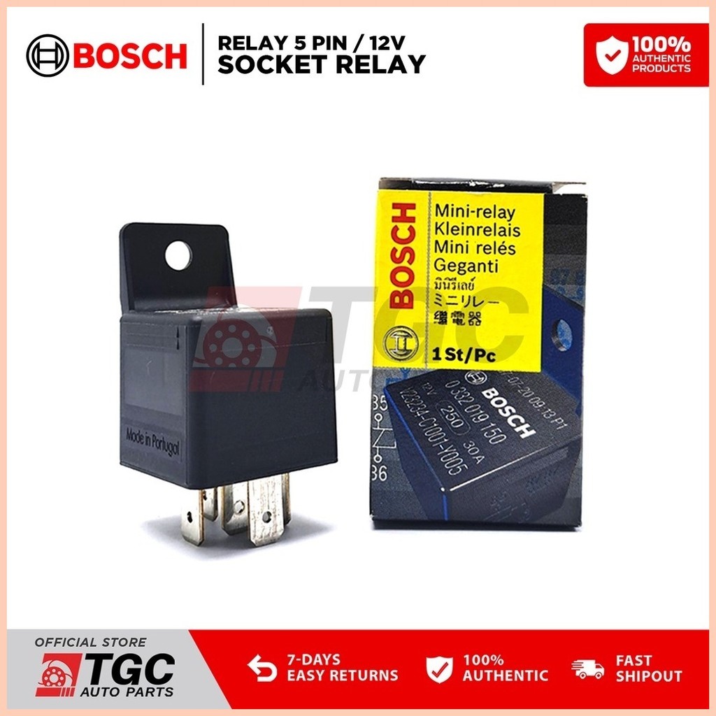 ๑ ♆ (BOSCH RELAY 12V 5PIN) (SOCKET RELAY 5 PIN TERMINAL) 1PC CHOOSE ...