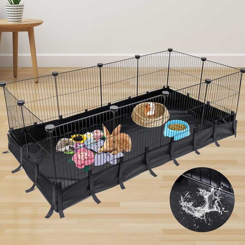 KAYCOWZA Cages 8 Sq Ft Expandable Small Animal Cage & Waterproof er ...