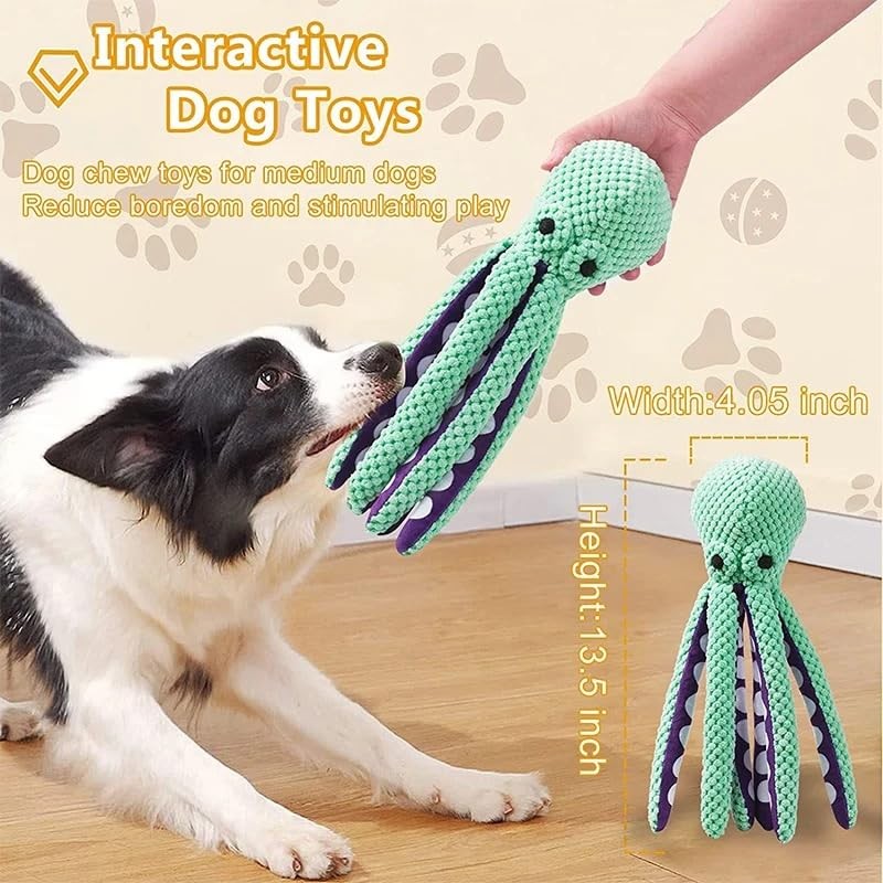 Dog Octopus Plush Toy Voice Interactive Relieve Boredom Accompany Pets ...