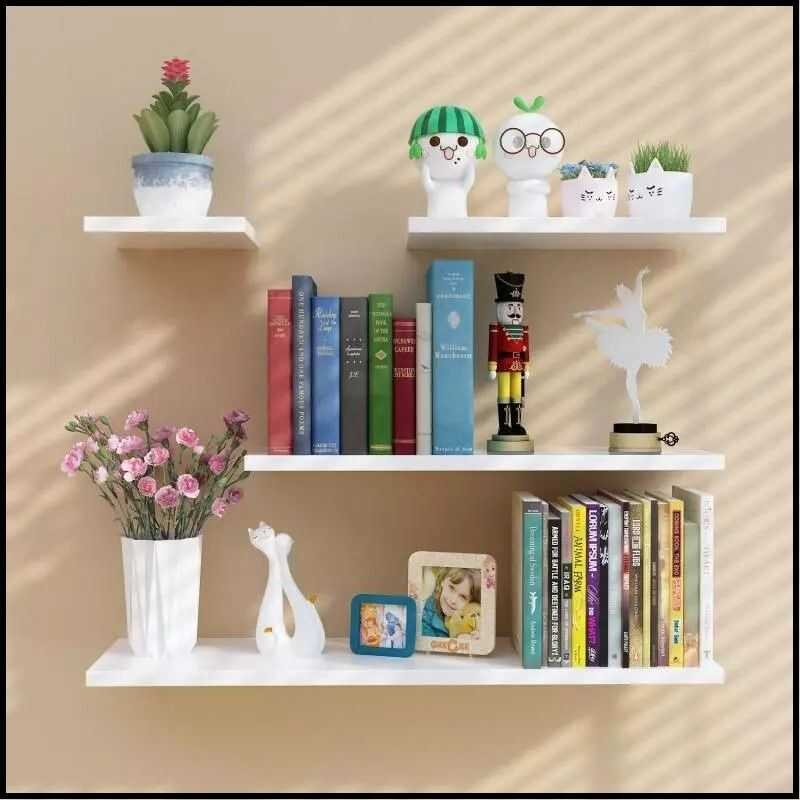 4Pcs Wooden Wall Shelf Mount Book Floating Hanging Shees Home ...