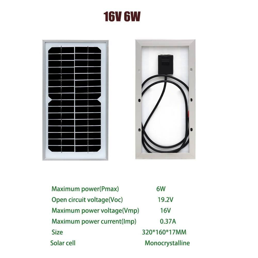 Panel Portable 16V 6W Solar Panels Rigid Monocrystalline Cell 12V ...