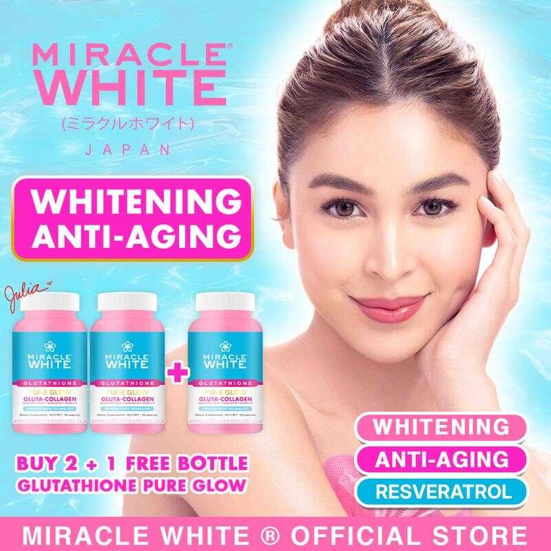 Poudre Miracle Pure White Collagène + Glutathionine + Vitamine C - éclaircissante Anti-imperfections - Fabriqué Malaisie
