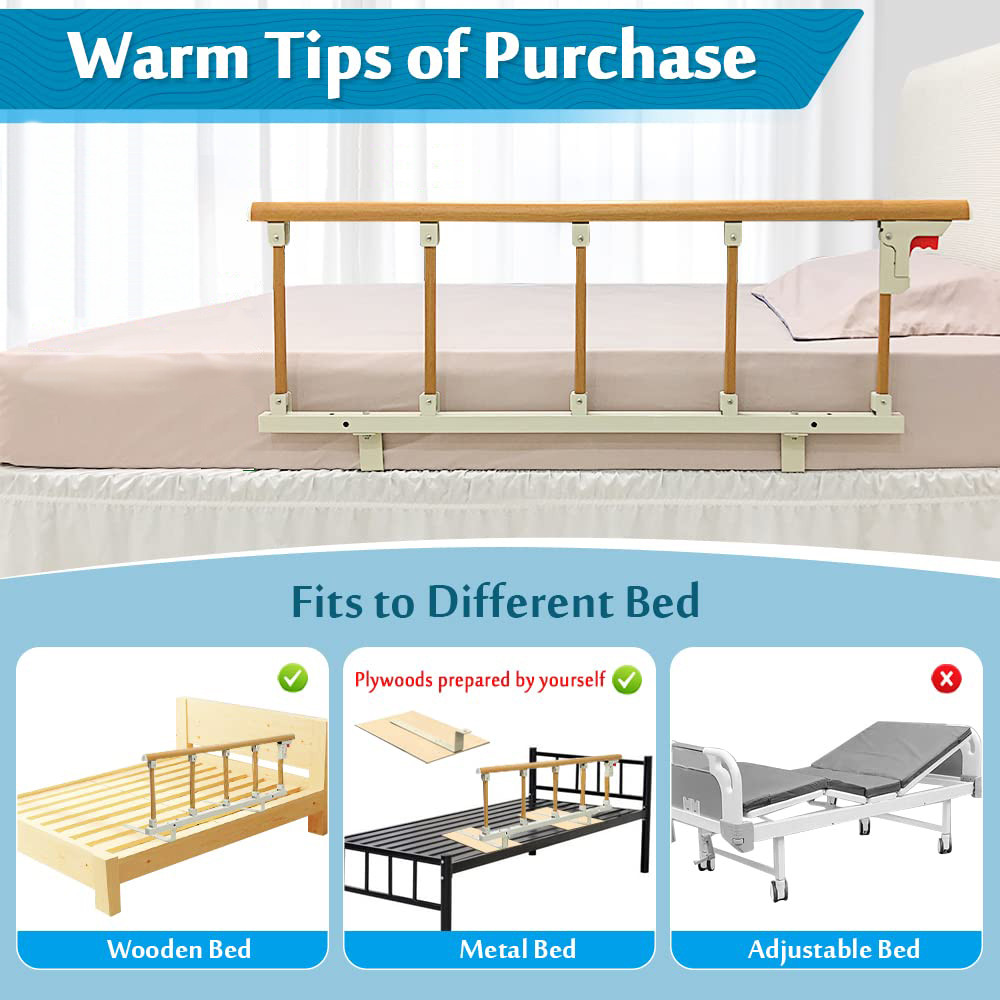 Bed Side Rail Folding Safety Bed Aluminium Alloy Guard Rails For Adult ...