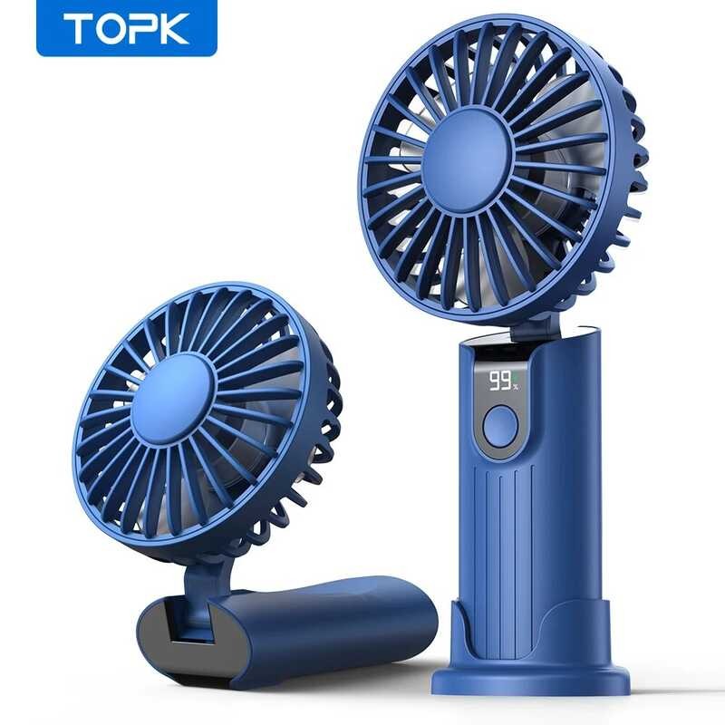 TOPK 5000Mah Mini Portable USB Rechargeable Hand Held Fan,Small Pocket ...