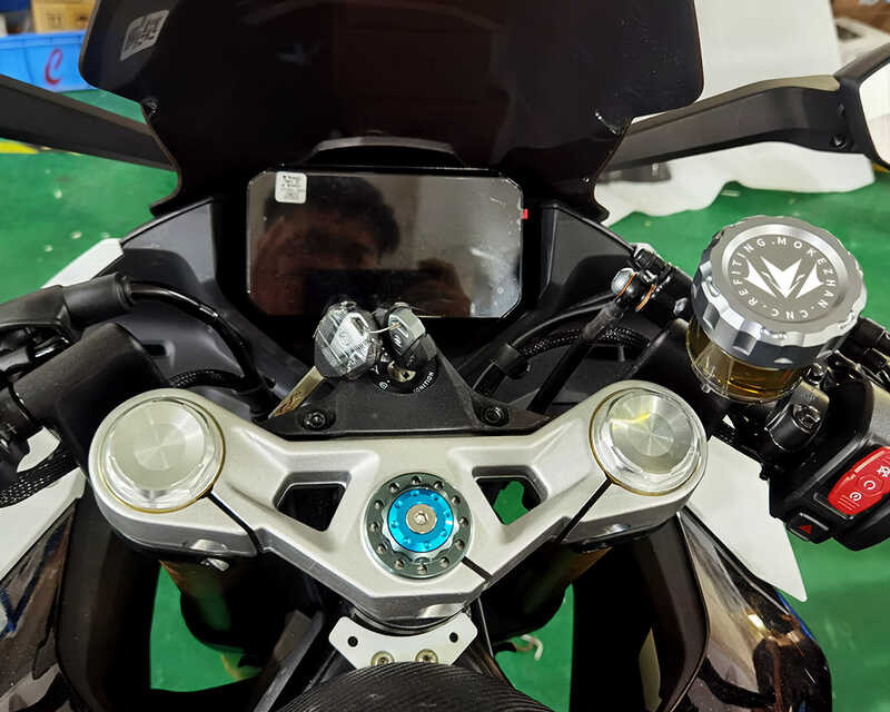 ZXH Motorcycle CNC Aluminum Front Fork Upper Triple Clamp Screw Cap Nut