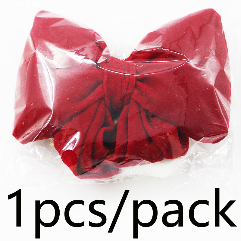((1 Piece/bag) 15cm Christmas Flocking Ribbon Bow Christmas Tree ...