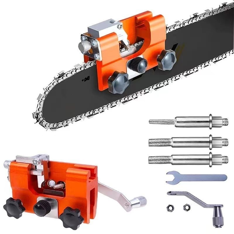 Portable Hand Crank Fast Chainsaw Sharpener Jig Kit for Lumberjack