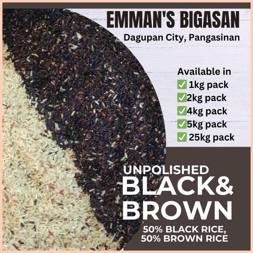 1KG Pack Unpolished Black and Brown Rice [Emman's Bigasan] | Shopee ...