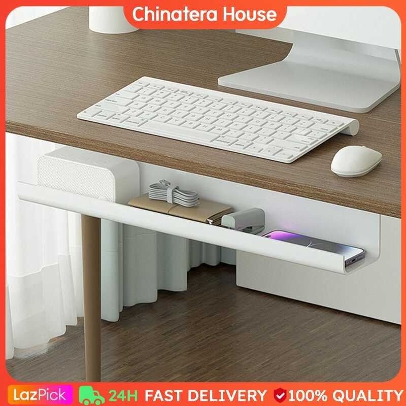 Management Cable Tray Under Desk With Clamp Power Strip Cord Holder No ...