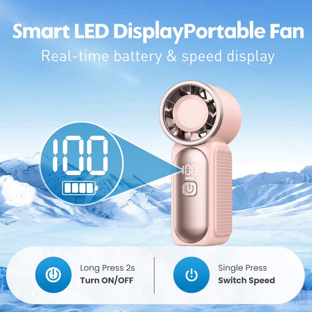 Smallest Fan (2026 New) 3600mAh Portable Mini Handheld Fan 3.5-inch ...