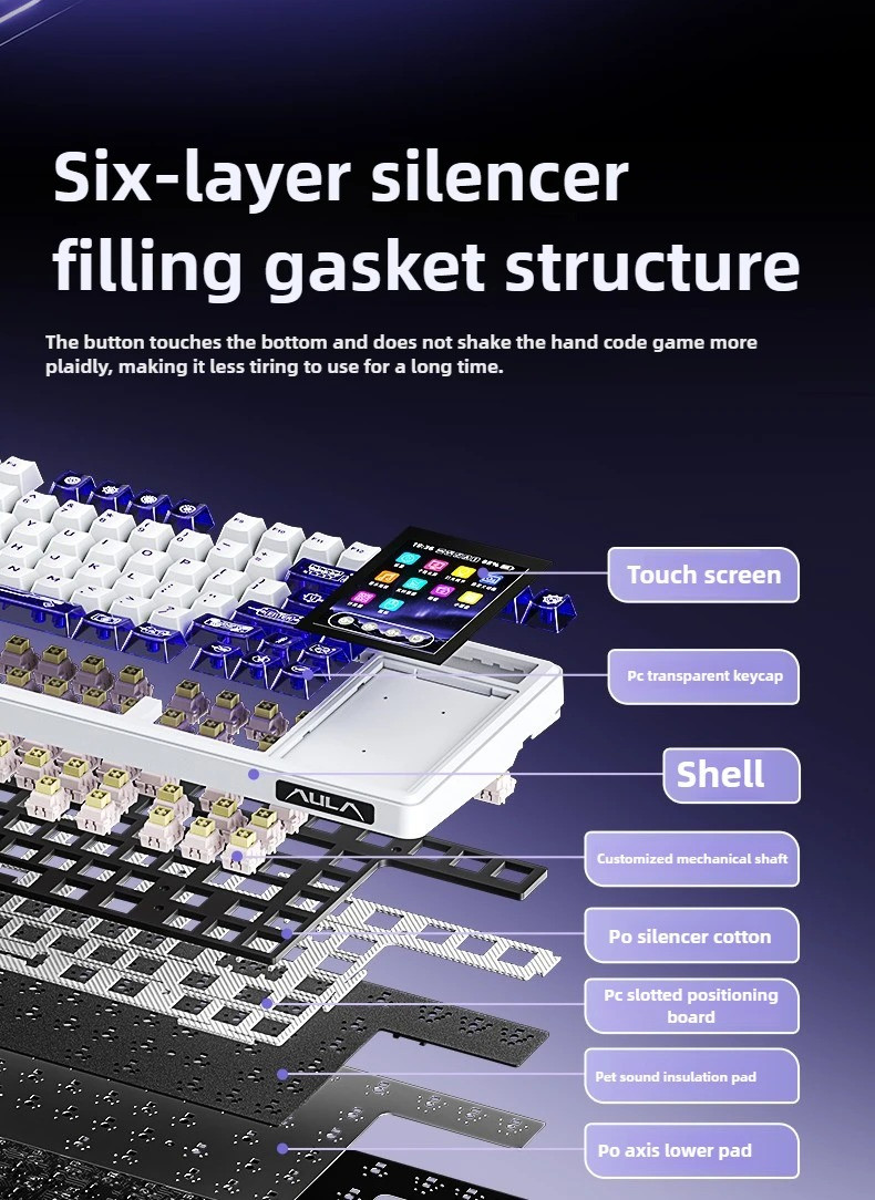 【Local Delivery】Aula New L99 Mechanical Keyboard Three-Mode 3.98-Inch ...
