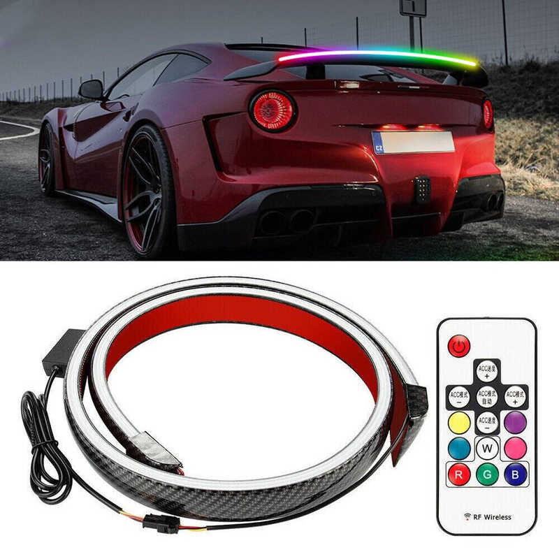 BH Car Universal LED Rear Spoiler RGB Truck Tail Colorful 12V Driving ...